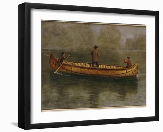 Fishing from a Canoe-Albert Bierstadt-Framed Giclee Print