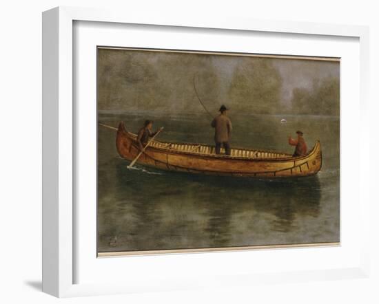 Fishing from a Canoe-Albert Bierstadt-Framed Giclee Print