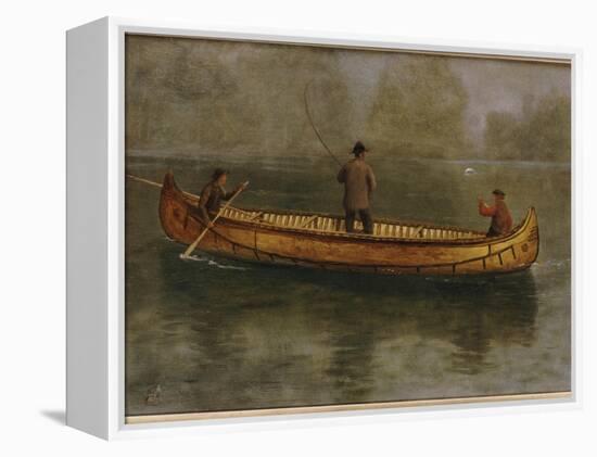 Fishing from a Canoe-Albert Bierstadt-Framed Premier Image Canvas