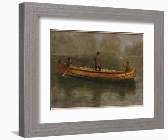 Fishing from a Canoe-Albert Bierstadt-Framed Giclee Print