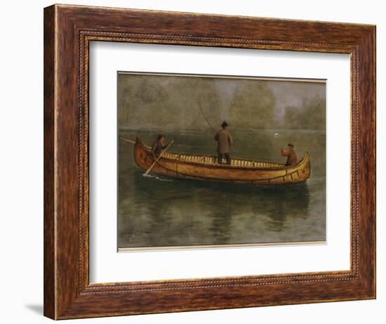 Fishing from a Canoe-Albert Bierstadt-Framed Giclee Print