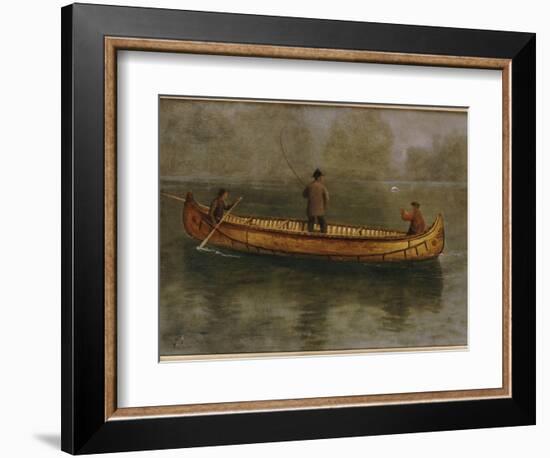 Fishing from a Canoe-Albert Bierstadt-Framed Giclee Print