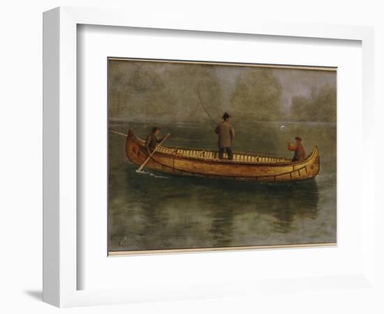 Fishing from a Canoe-Albert Bierstadt-Framed Giclee Print