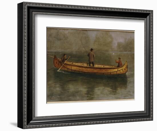 Fishing from a Canoe-Albert Bierstadt-Framed Giclee Print