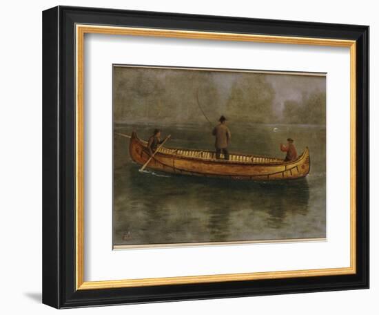 Fishing from a Canoe-Albert Bierstadt-Framed Giclee Print