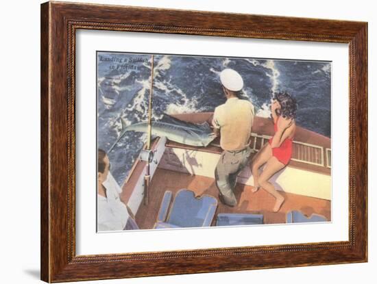 Fishing from Motorboat, Florida-null-Framed Art Print