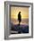 Fishing from the Beach at Sunrise, Australia-D H Webster-Framed Photographic Print