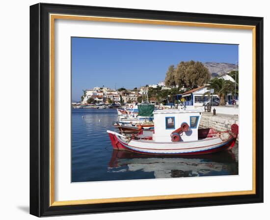 Fishing Harbour, Ormos Marathokampos, Samos, Aegean Islands, Greece-Stuart Black-Framed Photographic Print