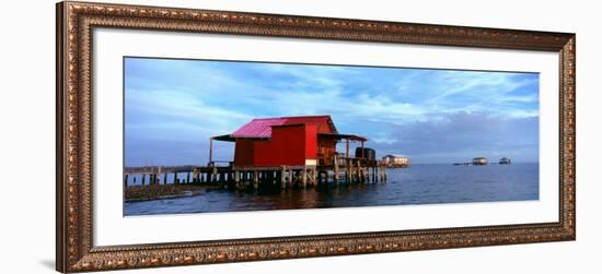 Fishing Huts in the Sea, Pine Island, Florida, USA-null-Framed Photographic Print