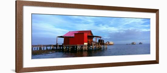 Fishing Huts in the Sea, Pine Island, Florida, USA-null-Framed Photographic Print