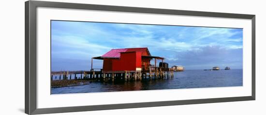 Fishing Huts in the Sea, Pine Island, Florida, USA-null-Framed Photographic Print