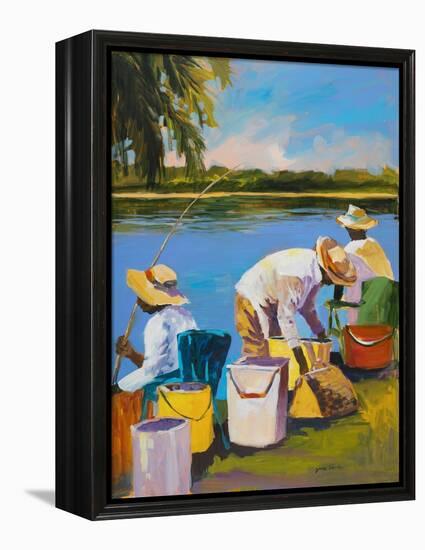 Fishing I-Jane Slivka-Framed Stretched Canvas