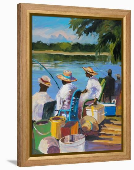 Fishing II-Jane Slivka-Framed Stretched Canvas