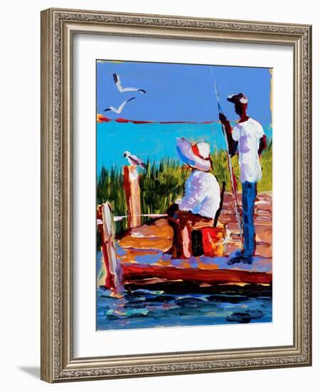 Fishing III-Jane Slivka-Framed Art Print