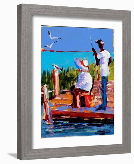 Fishing III-Jane Slivka-Framed Art Print