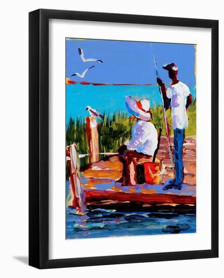 Fishing III-Jane Slivka-Framed Art Print