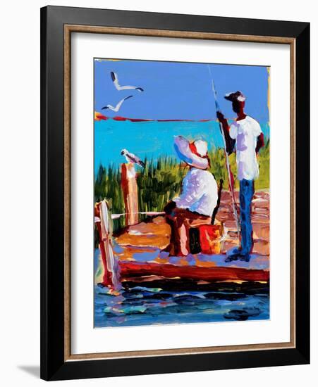 Fishing III-Jane Slivka-Framed Art Print