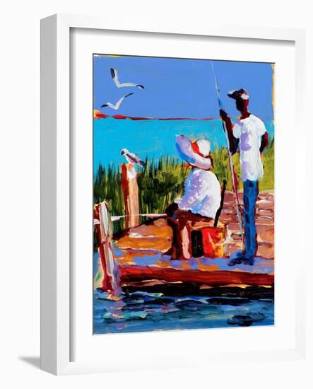 Fishing III-Jane Slivka-Framed Art Print