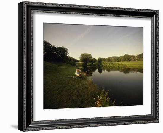 Fishing in a Peaceful Setting-null-Framed Photographic Print