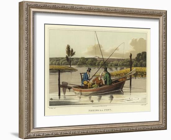 Fishing in a Punt-Henry Thomas Alken-Framed Giclee Print