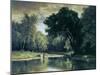 Fishing in a Stream, 1857-George Inness-Mounted Giclee Print