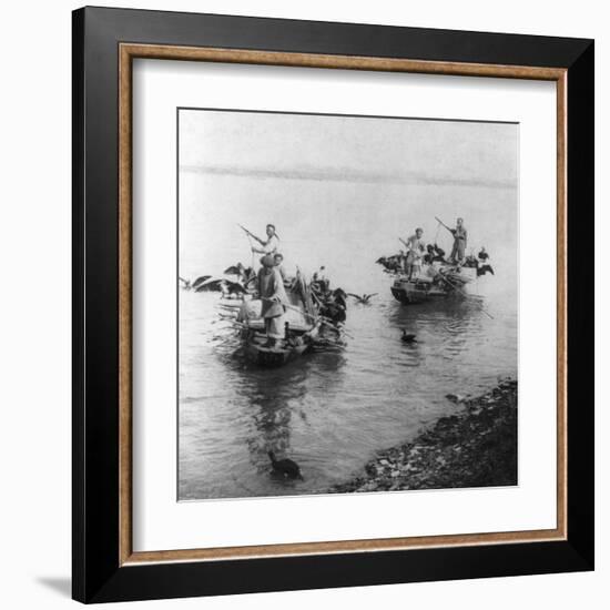 Fishing in Grand Canal in Soo-chow China Photograph - Soo-chow, China-Lantern Press-Framed Art Print