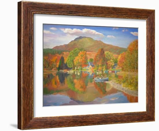 Fishing in Scotland (Oil on Board)-William Ireland-Framed Giclee Print