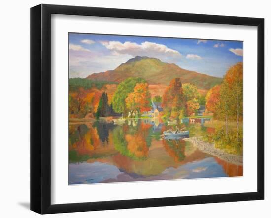 Fishing in Scotland (Oil on Board)-William Ireland-Framed Giclee Print