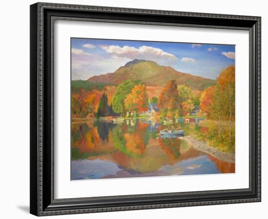 Fishing in Scotland (Oil on Board)-William Ireland-Framed Giclee Print