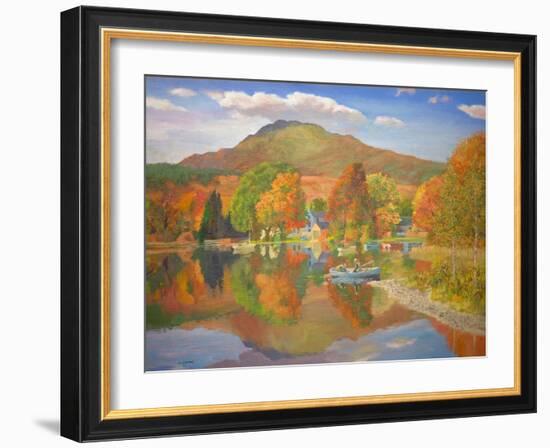 Fishing in Scotland (Oil on Board)-William Ireland-Framed Giclee Print