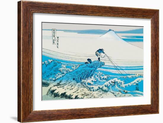 Fishing in the Surf-Katsushika Hokusai-Framed Art Print