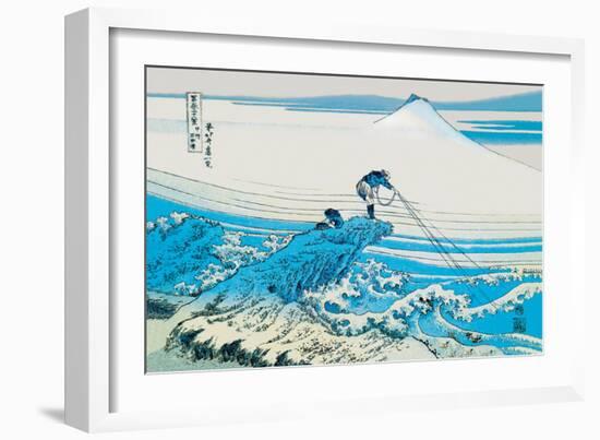 Fishing in the Surf-Katsushika Hokusai-Framed Art Print