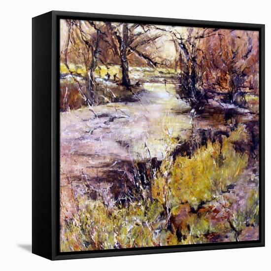 Fishing in Wolfscote dale-Mary Smith-Framed Premier Image Canvas