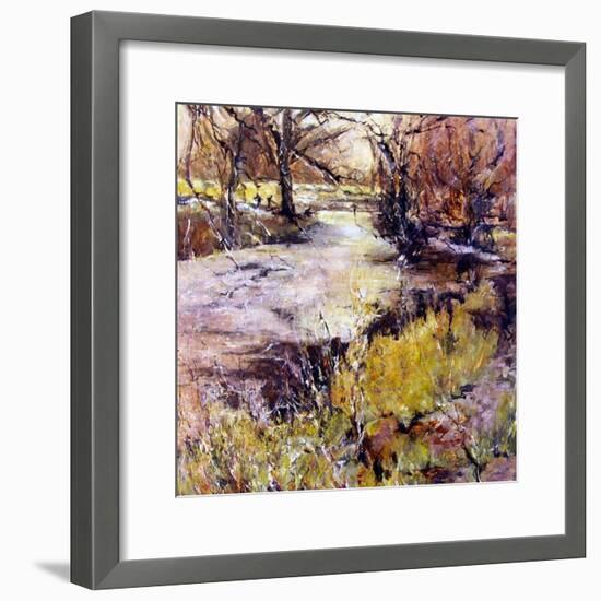 Fishing in Wolfscote dale-Mary Smith-Framed Giclee Print