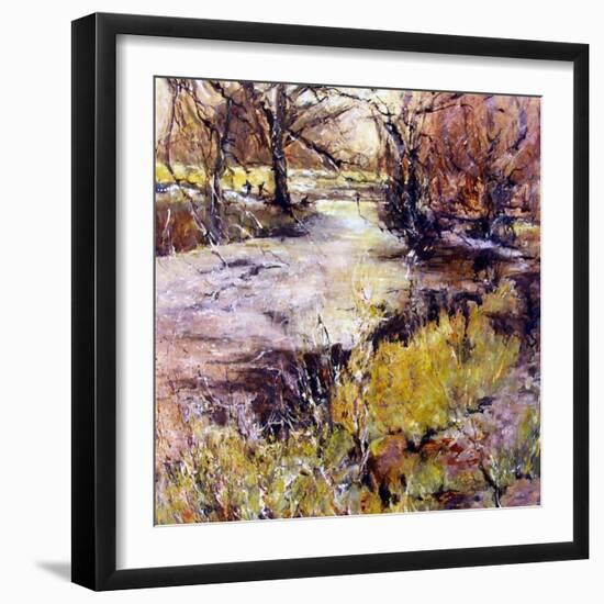 Fishing in Wolfscote dale-Mary Smith-Framed Giclee Print