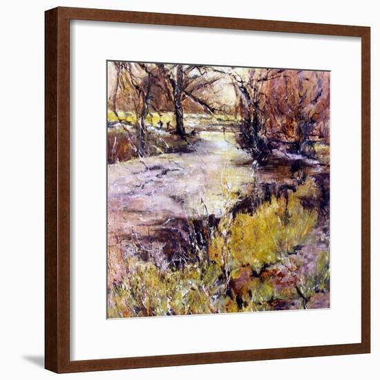 Fishing in Wolfscote dale-Mary Smith-Framed Giclee Print