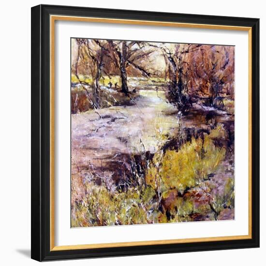 Fishing in Wolfscote dale-Mary Smith-Framed Giclee Print
