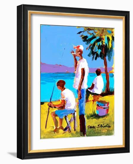 Fishing IV-Jane Slivka-Framed Art Print