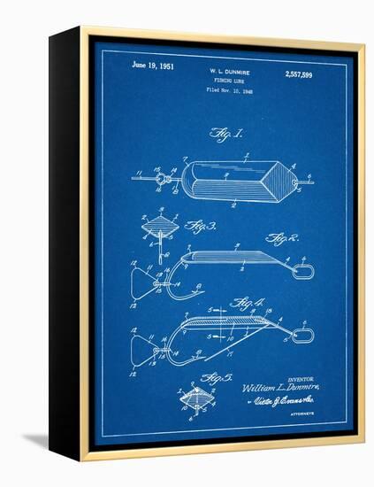 Fishing Lure Patent-null-Framed Stretched Canvas