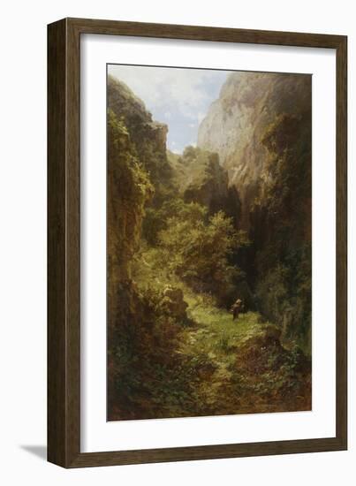 Fishing Monk, about 1863-Carl Spitzweg-Framed Giclee Print