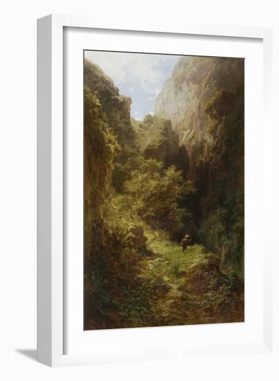 Fishing Monk, about 1863-Carl Spitzweg-Framed Giclee Print