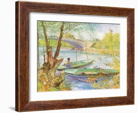 Fishing Near a Bridge, 1887-Vincent van Gogh-Framed Giclee Print