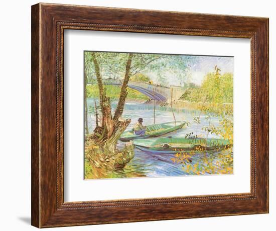 Fishing Near a Bridge, 1887-Vincent van Gogh-Framed Giclee Print