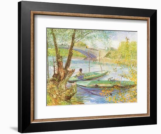 Fishing Near a Bridge, 1887-Vincent van Gogh-Framed Giclee Print