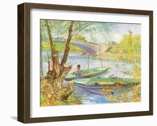 Fishing Near a Bridge, 1887-Vincent van Gogh-Framed Premium Giclee Print