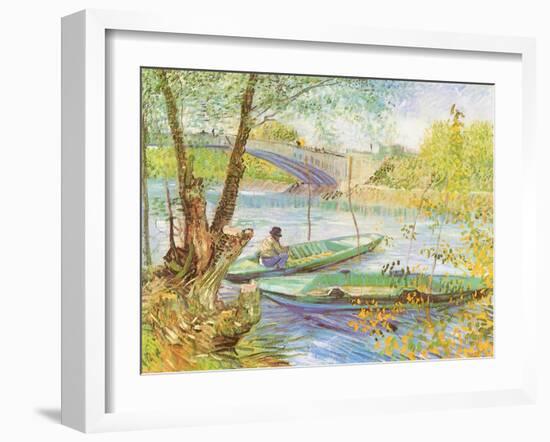 Fishing Near a Bridge, 1887-Vincent van Gogh-Framed Premium Giclee Print