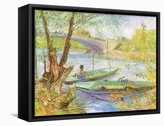 Fishing Near a Bridge, 1887-Vincent van Gogh-Framed Premier Image Canvas