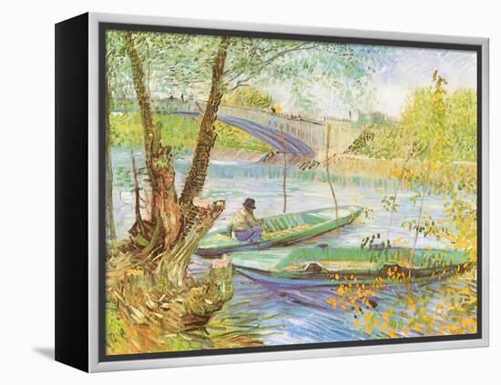 Fishing Near a Bridge, 1887-Vincent van Gogh-Framed Premier Image Canvas