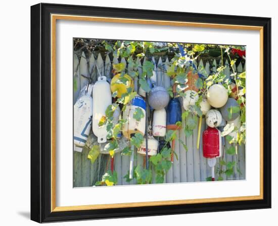 Fishing Net Floats, Oak Bluffs, Martha's Vineyard, Massachusetts, USA-Fraser Hall-Framed Photographic Print