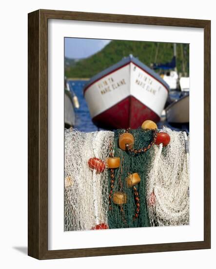 Fishing Nets at Marina, Frenchtown, St. Thomas, Caribbean-Robin Hill-Framed Photographic Print